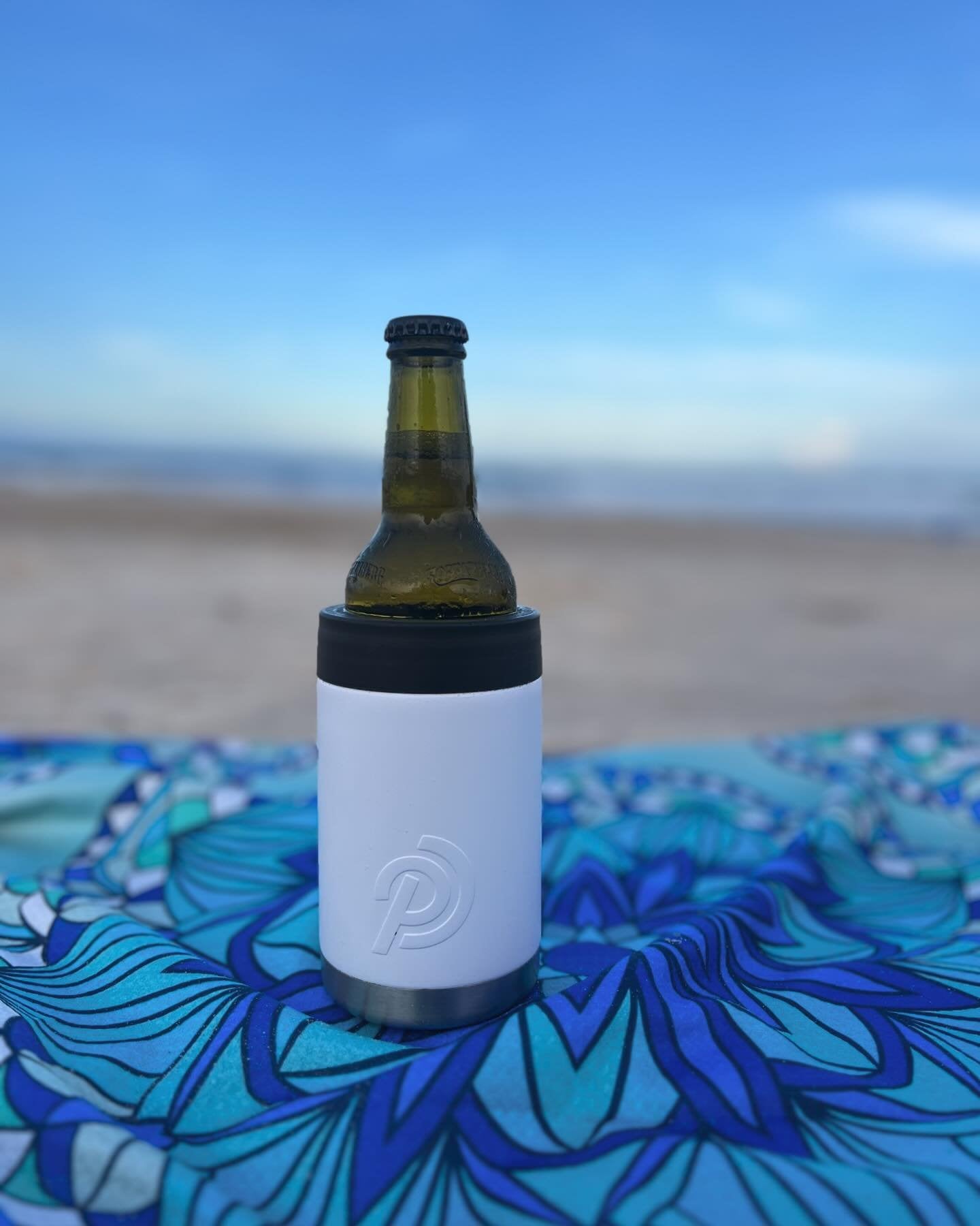 White beer bottle cooler stainless steel insulted Koozie 