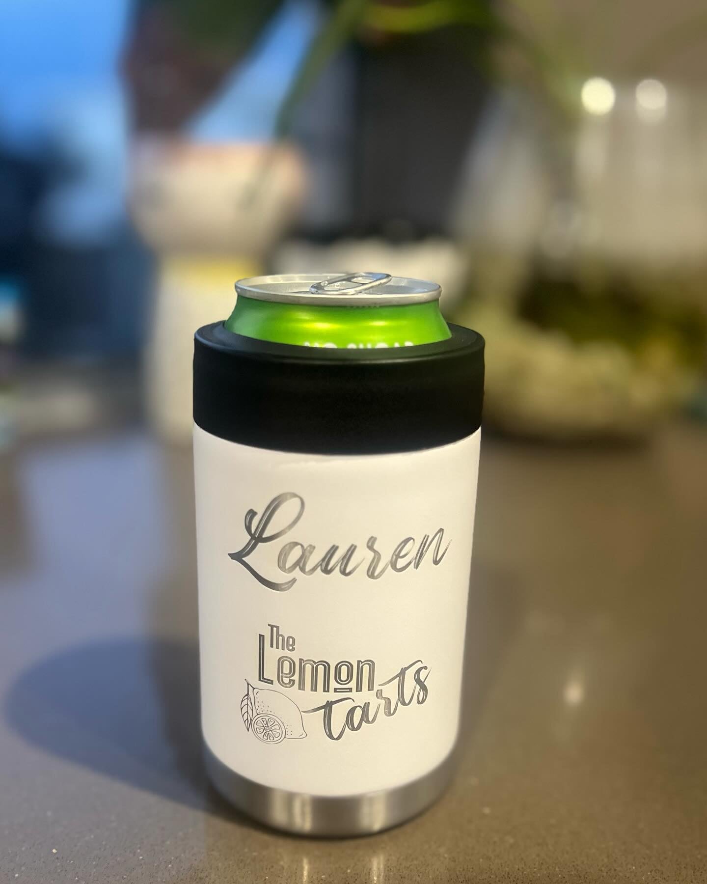 White can cooler stainless steel insulted Koozie engraved