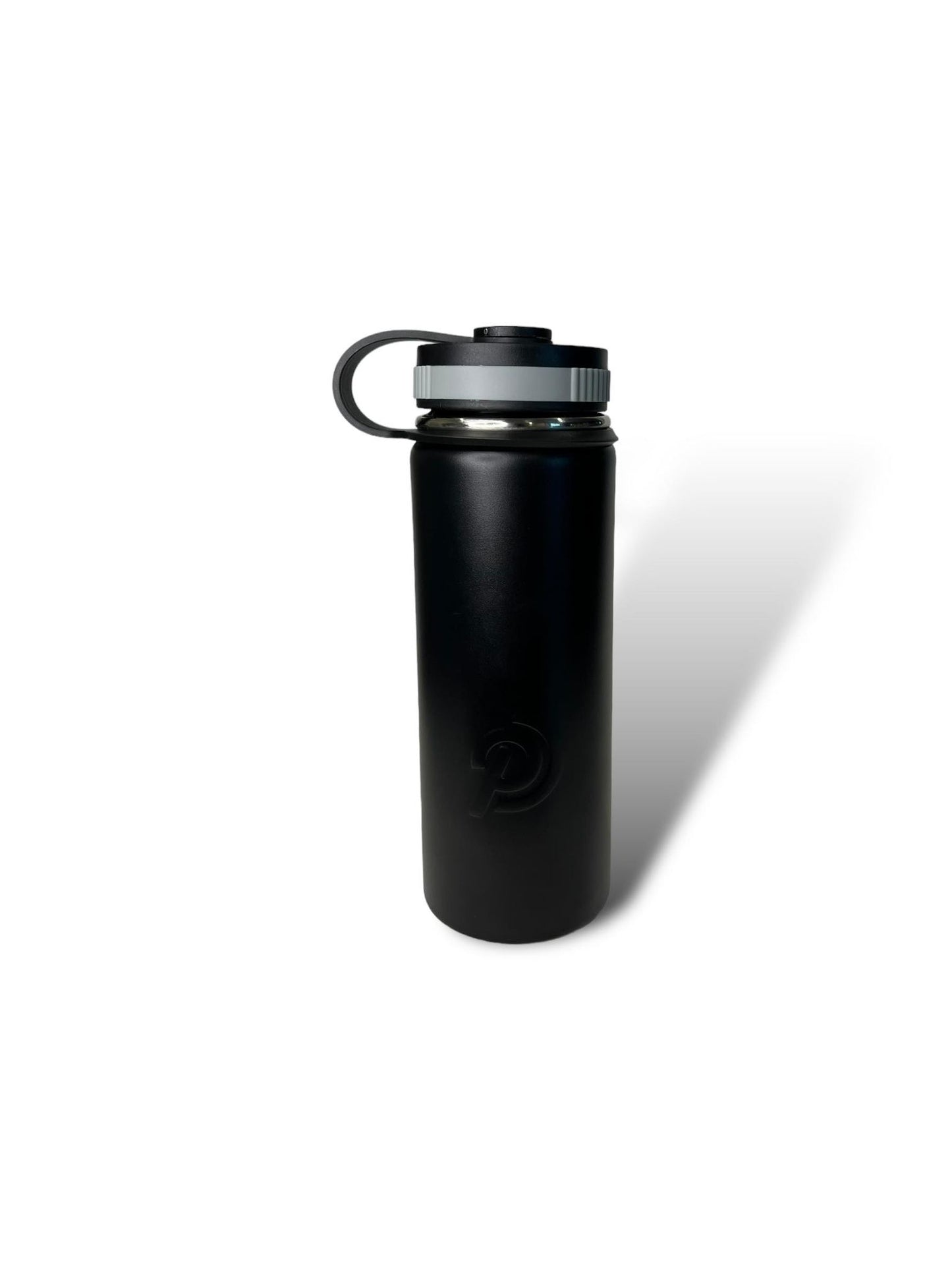 black 750ml 25oz stainless steel double insulated water bottle and sports lid with long straw engravable