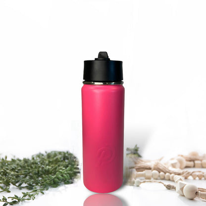 hot pink 750ml 25oz stainless steel double insulated water bottle with sports lid engravable