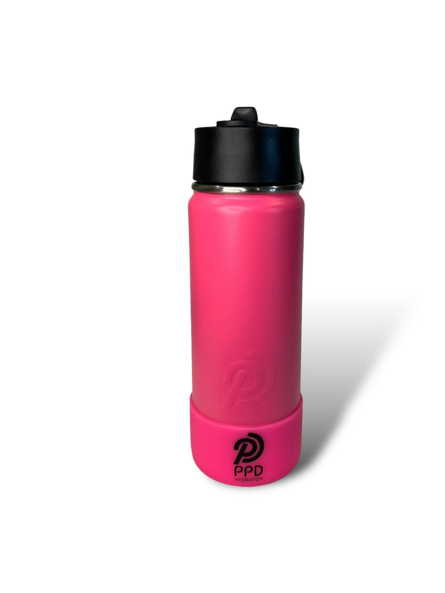 hot pink with pink bumper 750ml 25oz stainless steel double insulated water bottle with sports lid with straw engravable