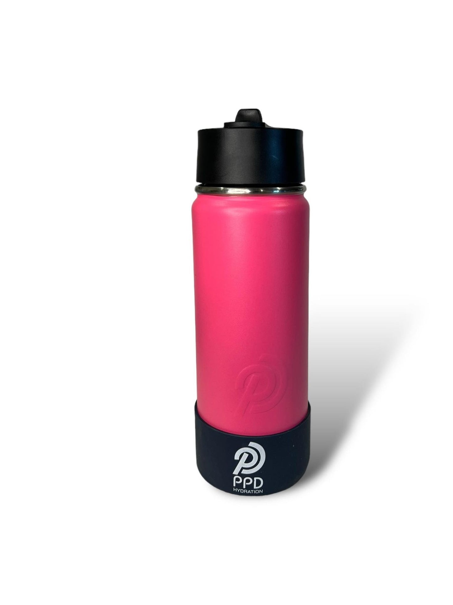 pink with black bumper 750ml 25oz stainless steel double insulated water bottle with sports lid with straw engravable
