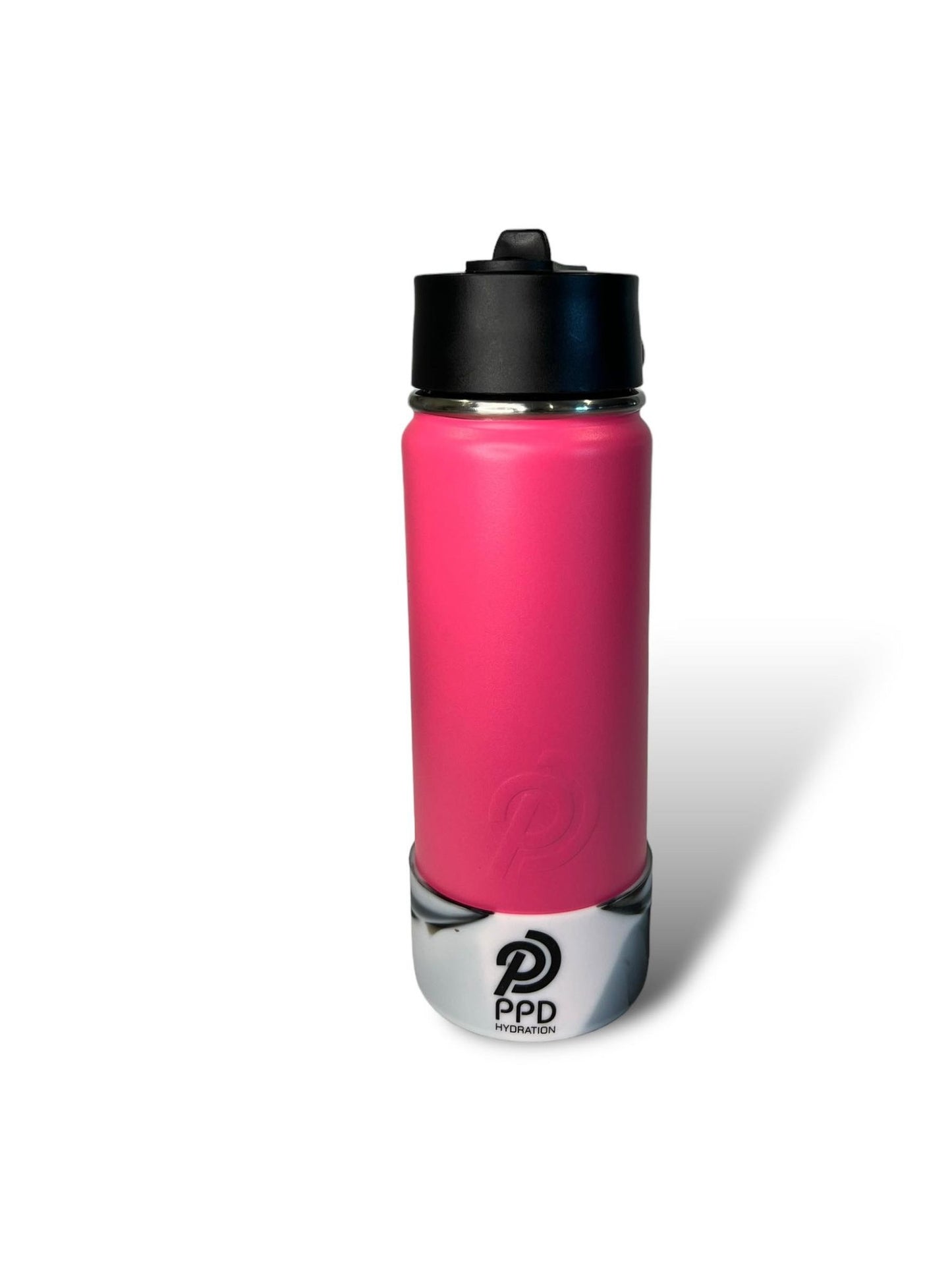 pink with white and black bumper 750ml 25oz stainless steel double insulated water bottle with sports lid with straw engravable