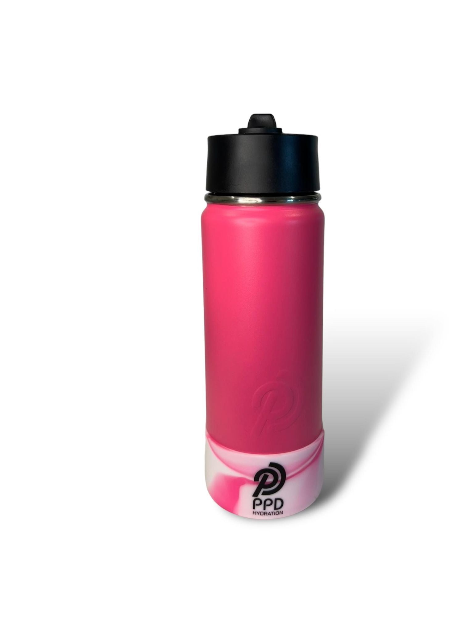 pink with white and pink bumper 750ml 25oz stainless steel insulated water bottle with sports lid with straw 